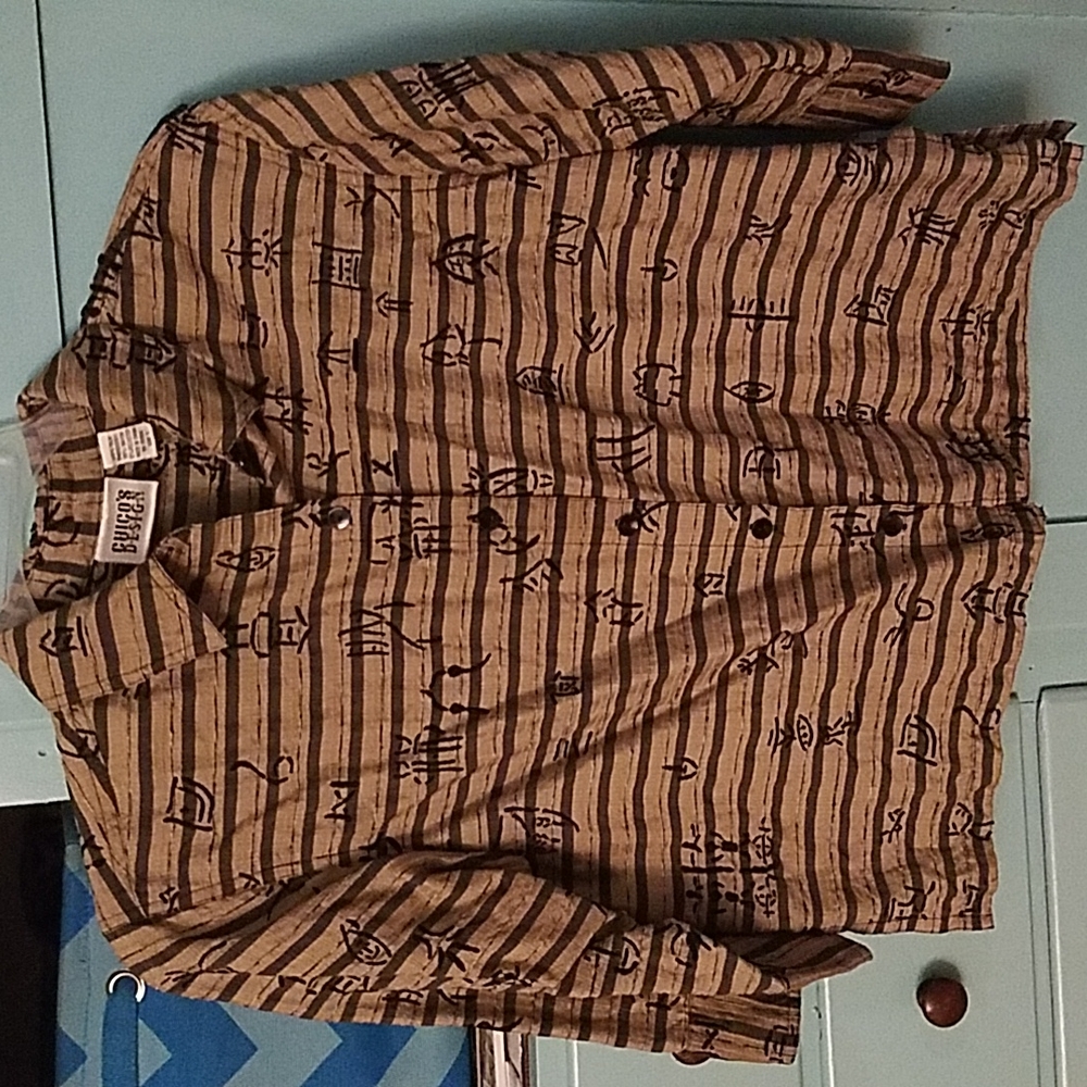 Chico's design sz 1 button shirt silk shirt with embroidery  preowned dry clean
